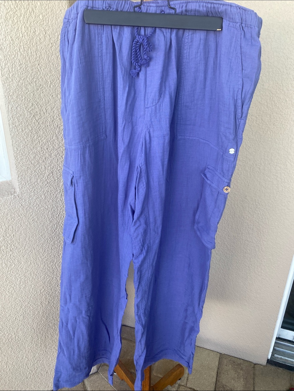 Roxy Purple Cargo Linen-Blend Women’s Pants